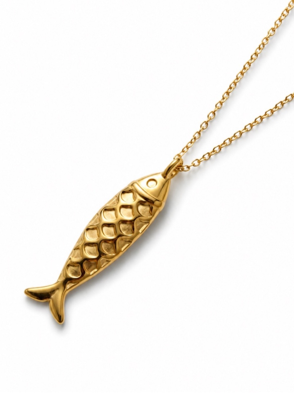 18K Gold Plated Fish Pendant Necklace